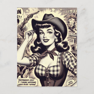 Vorstellung von Retro Country Girl Postkarte