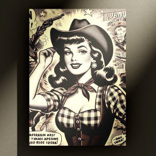 Vorstellung von Retro Country Girl Postkarte