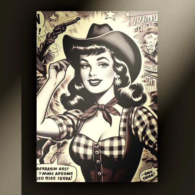Vorstellung von Retro Country Girl Postkarte (Von Creator hochgeladen)