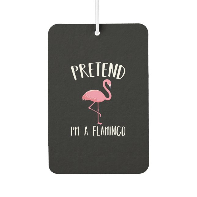 Vortäuschen im rosa Flamingo-Funny Halloween-Kostü Autolufterfrischer (Vorderseite)