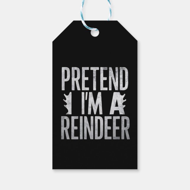 Vortäuschen Sie sich ein Weihnachtskostüm der Rent Geschenkanhänger (Rückseite)