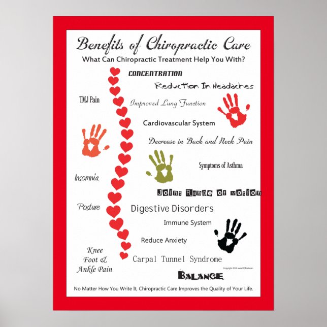 Vorteile des Chiropractic Care Poster individuell  (Vorne)