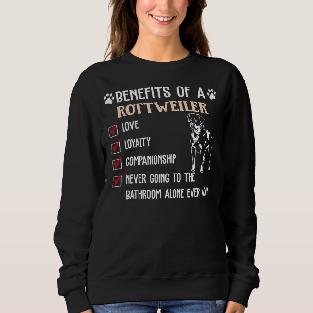 Vorteile eines Rottweiler-Kleidungsstücks für Hund Sweatshirt (Vorderseite)