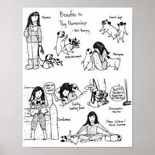 Vorteile für das Eigentum an Mops Poster