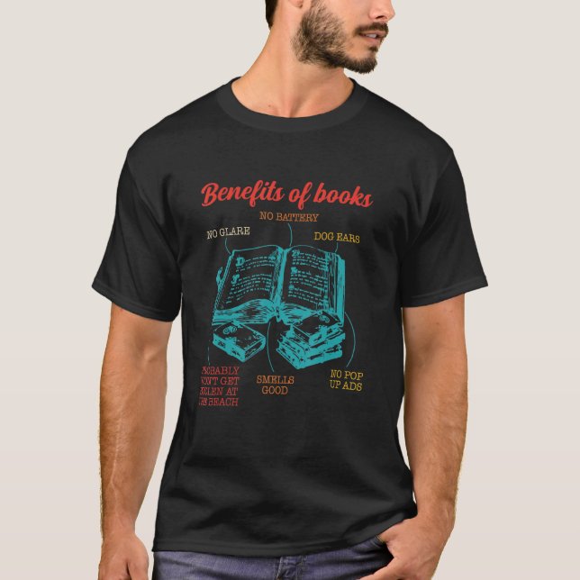 Vorteile von Büchern ohne Akku kein Glanz Hunde Oh T-Shirt (Vorderseite)