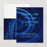 Vortex 50. Geburtstag Save the Date - Postkarte