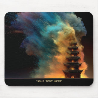 Vortex of Luminous Colorburst Mystic Pagoda Art Mousepad