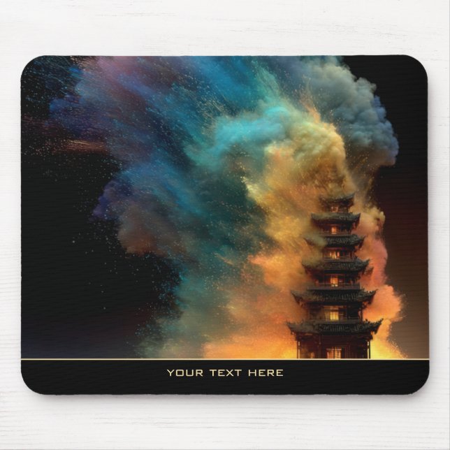 Vortex of Luminous Colorburst Mystic Pagoda Art Mousepad (Vorne)