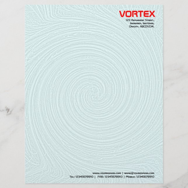 Vortex - Weiß bis Blassblau Briefbogen (Vorderseite)
