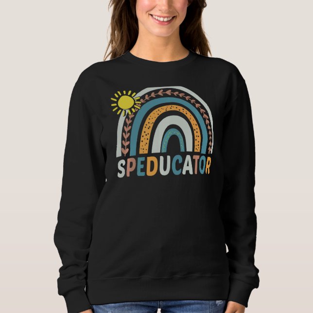 Vortragende Rainbow Boho Sonderlehrer für Bildung Sweatshirt (Vorderseite)