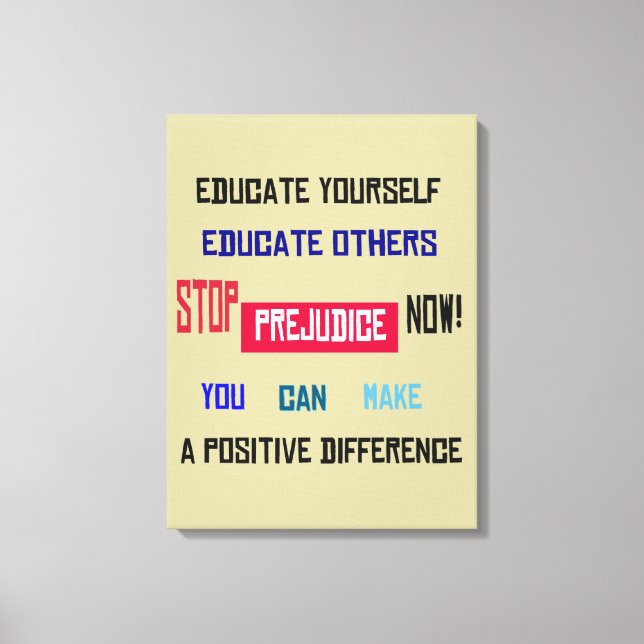 Vorurteile überwinden Canvas Leinwanddruck (Vorderseite)