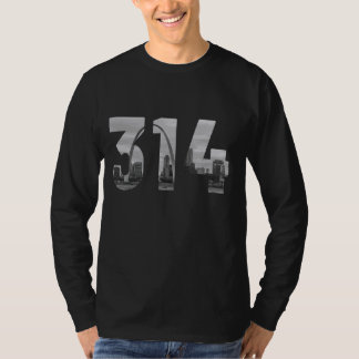 Vorwahl 314 von St. Louis, Vintage-Skyline, Missou T-Shirt