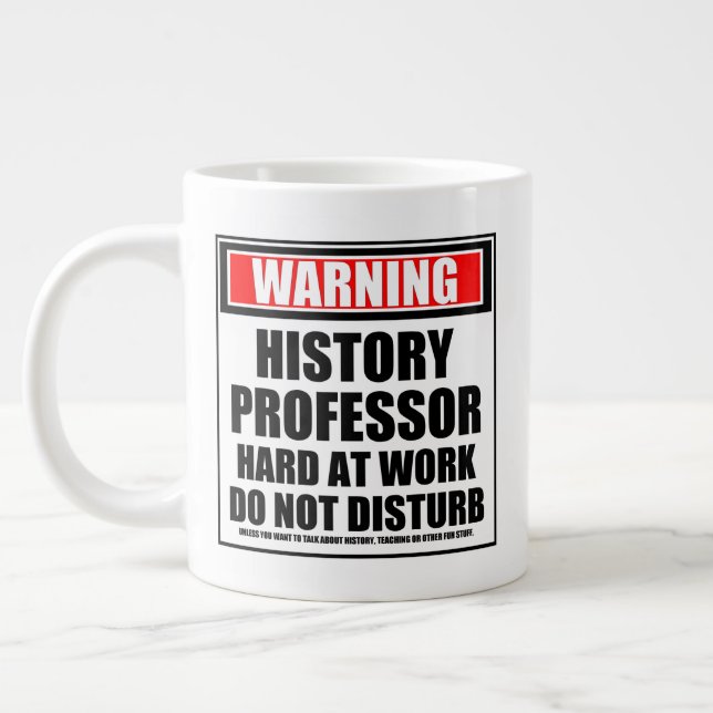 Vorwarnung Professor hart am Arbeitsplatz Jumbo-Tasse (Links)