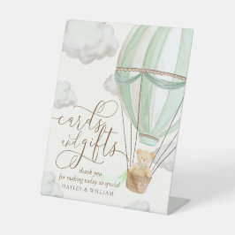 Vorwartekarten und Geschenke Babydusche Sockelschild