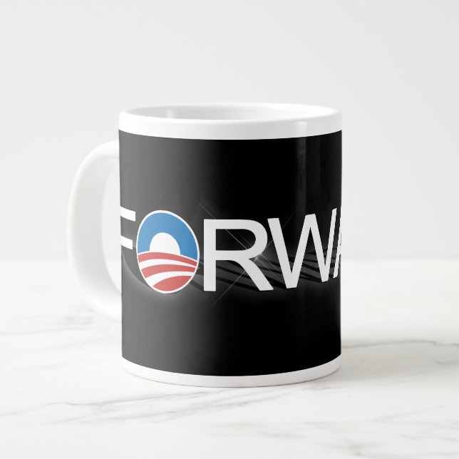 Vorwärts für Obama 2012 Jumbo-Tasse (Vorderseite Links)