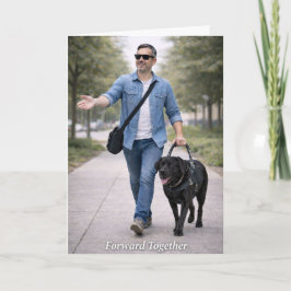 Vorwärts gemeinsam – Blindenführhund schwarzer Lab Karte