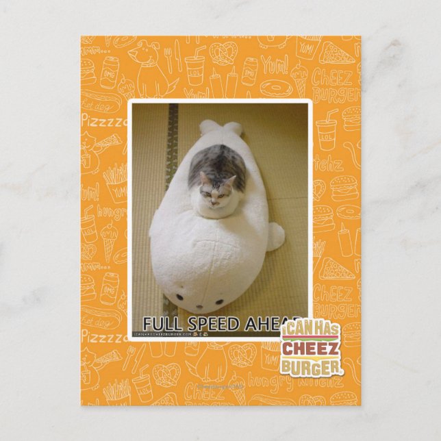 Vorwärtsfahrt mit voller Geschwindigkeit Postkarte (Vorderseite)