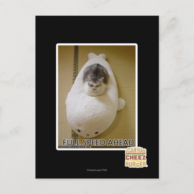 Vorwärtsfahrt mit voller Geschwindigkeit Postkarte (Vorderseite)