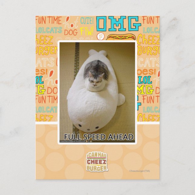 Vorwärtsfahrt mit voller Geschwindigkeit Postkarte (Vorderseite)