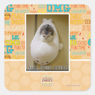 Vorwärtsfahrt mit voller Geschwindigkeit Quadratischer Aufkleber