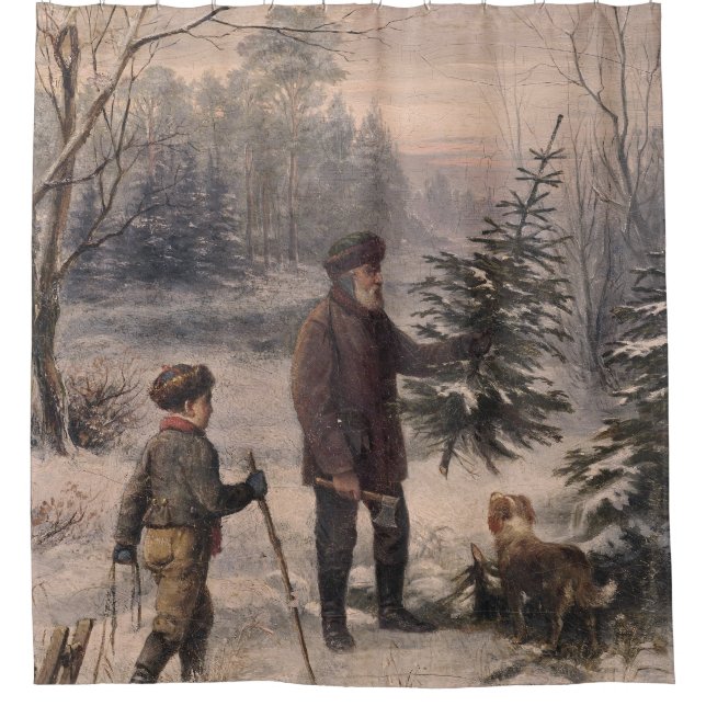 Vorweihnacht | F Kruger| Weihnachten Duschvorhang (Vorderseite)