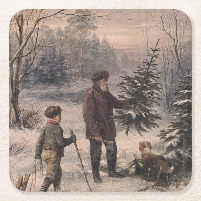 Vorweihnacht | F Kruger| Weihnachten Rechteckiger Pappuntersetzer (Vorderseite)