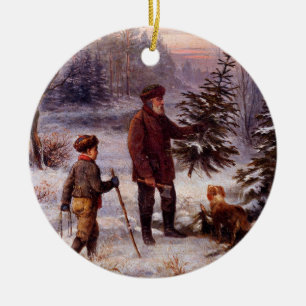 Vorweihnacht Franz Krüger Weihnachtsbaumschnee Keramik Ornament