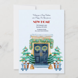 Vorweihnachtsankündigung zum Umziehen der Weihnach Feiertagskarte