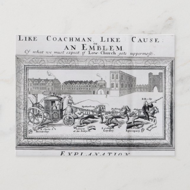 Vorwurf der Gefahren der niedrigen Kirche Postkarte (Vorderseite)