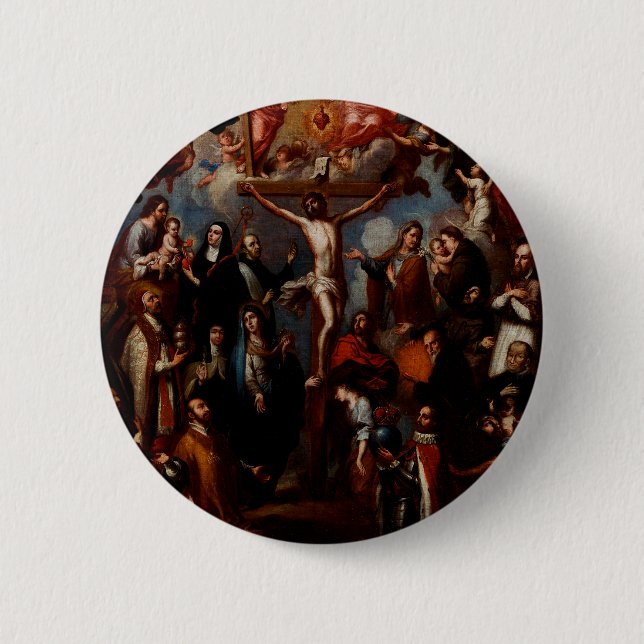 Vorwurf der Kreuzigung mit Jesuitensainten Button (Vorderseite)