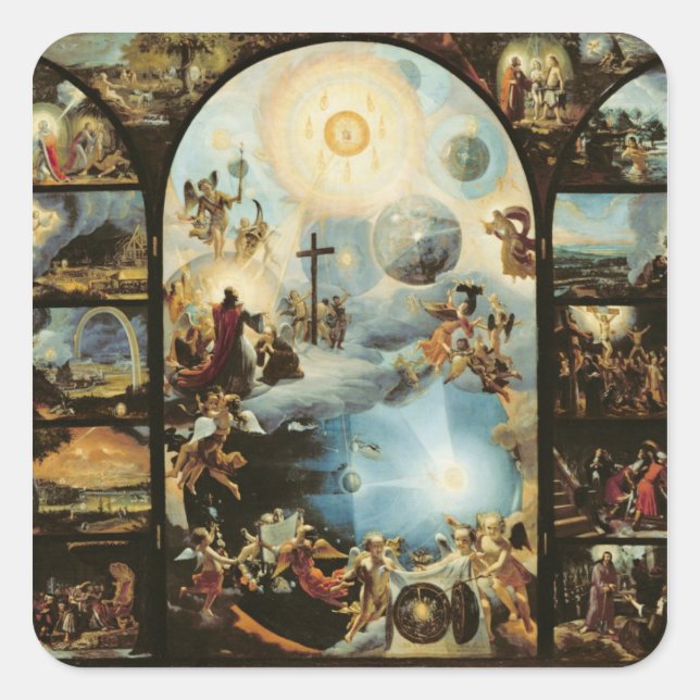 Vorwurf der Schaffung des Kosmos Quadratischer Aufkleber (Vorderseite)