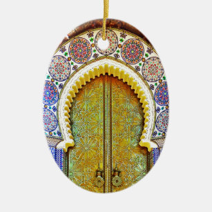 Vorzüglich ausführliche marokkanische Muster-Tür Keramik Ornament