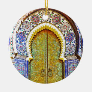 Vorzüglich ausführliche marokkanische Muster-Tür Keramik Ornament