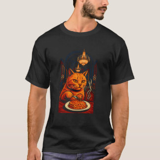 Vorzügliche Katze, die Lasagne isst, Katzenfutterk T-Shirt