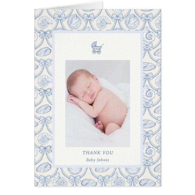 Vorzügliche Küsten-Baby-Dankeskarten (Vorne)