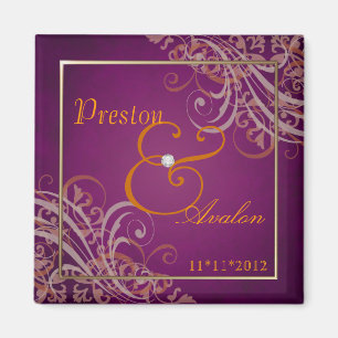 Vorzüglicher barocker Orangen-Save the Date Magnet