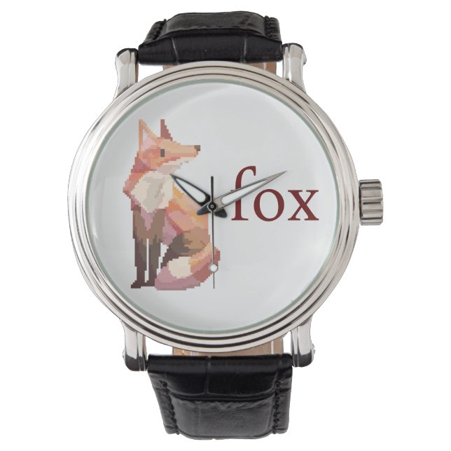 Vos, Fox, Pixelart, Pixel Art  Armbanduhr (Vorderseite)