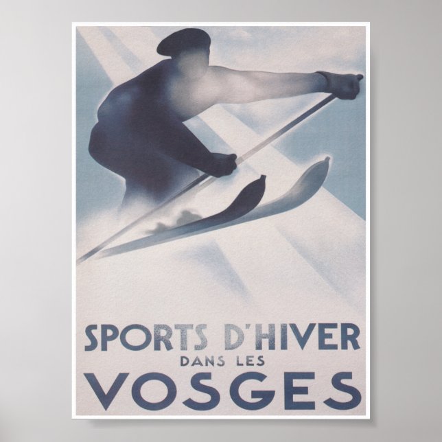 Vosges France Retro Vintages Skireisepaket Poster (Vorne)