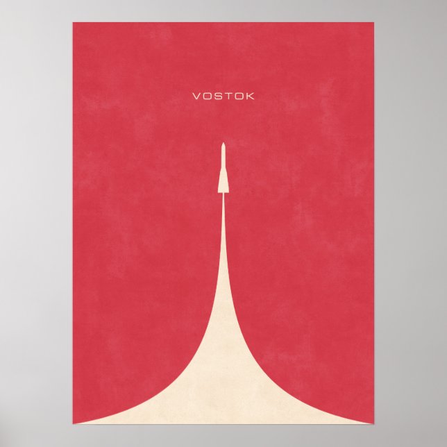 Vostok Rocket - Schlicht Red Poster (Vorne)
