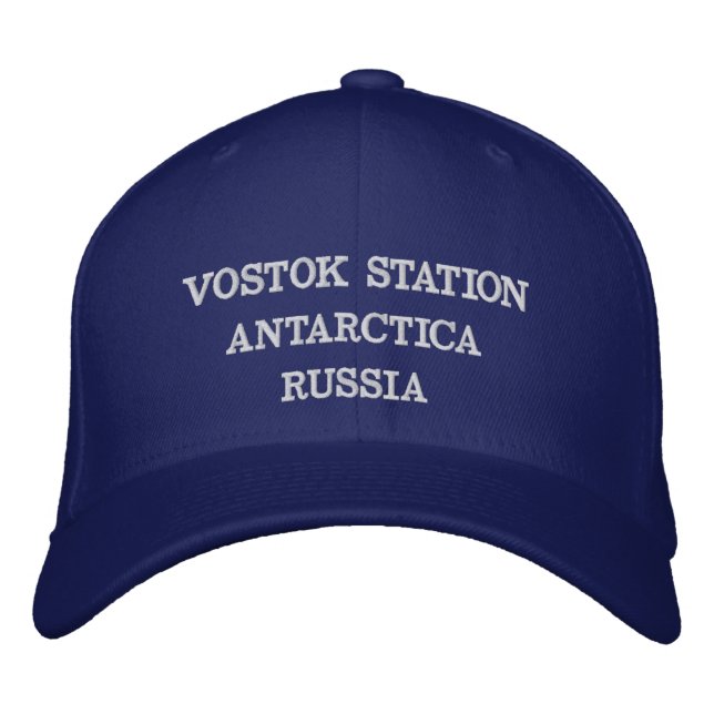 Vostok Station Russland Antarktis Hat Bestickte Kappe (Vorderseite)