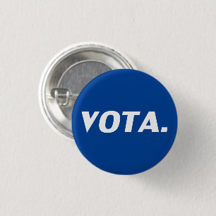Vota-Abstimmung in Spanisch in Blau und Weiß, mod Button