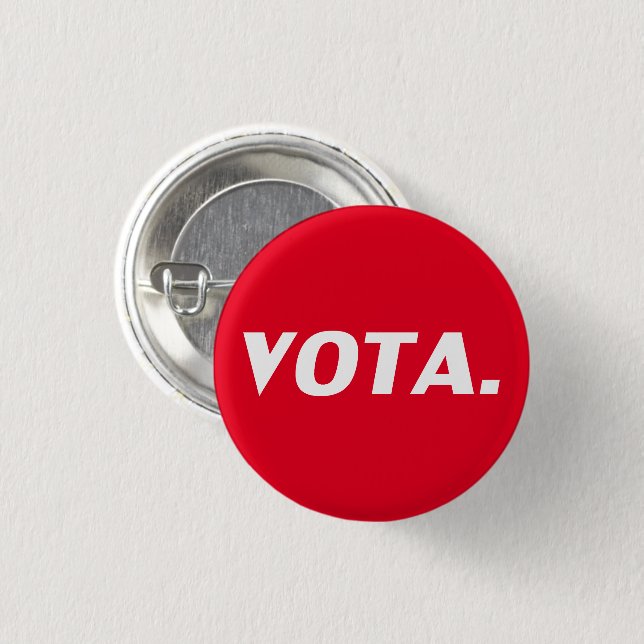 Vota-Abstimmung in spanisch-rot-weißer moderner Po Button (Vorne & Hinten)