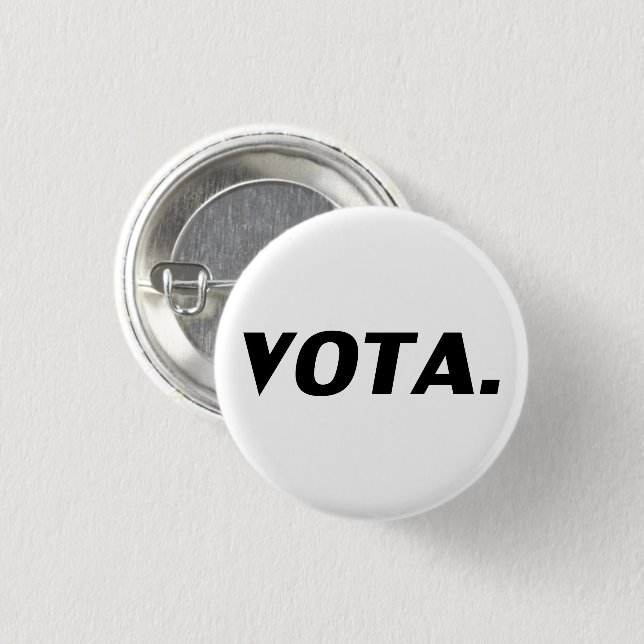 Vota-Abstimmung in spanisch-weißem schwarzem, mode Button (Vorne & Hinten)