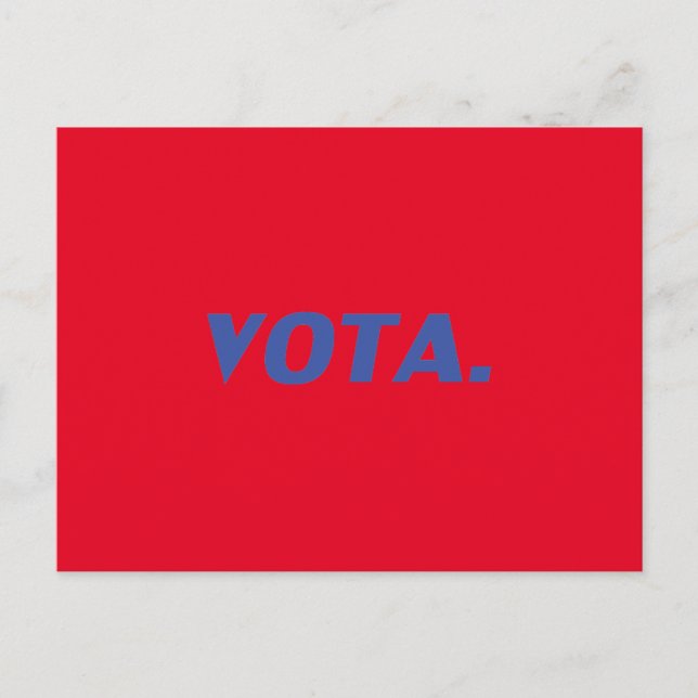 Vota-Stimme in Spanisch Español blau rot modern Postkarte (Vorderseite)