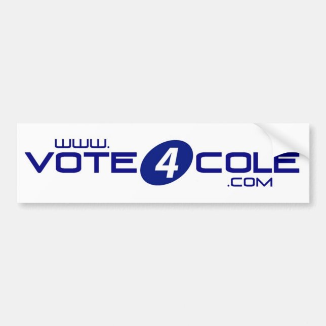 Vote4Cole Autoaufkleber (Vorne)