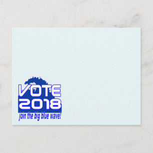 VOTE 2018 Blue Wave Postkarte