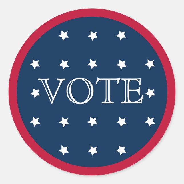 Vote 2020 Rot Weiß und Blau Runder Aufkleber (Vorderseite)