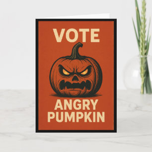 Vote Angry Pumpkin Greetings Card Karte