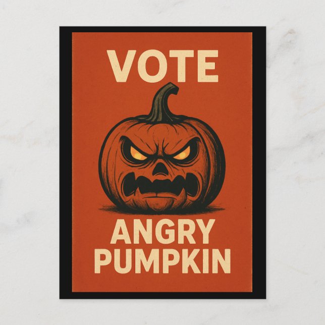 Vote Angry Pumpkin Postcard Postkarte (Vorderseite)