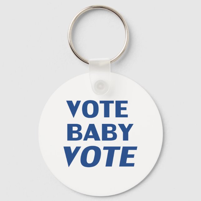 Vote Baby Vote - blau weiß Schlüsselanhänger (Vorderseite)